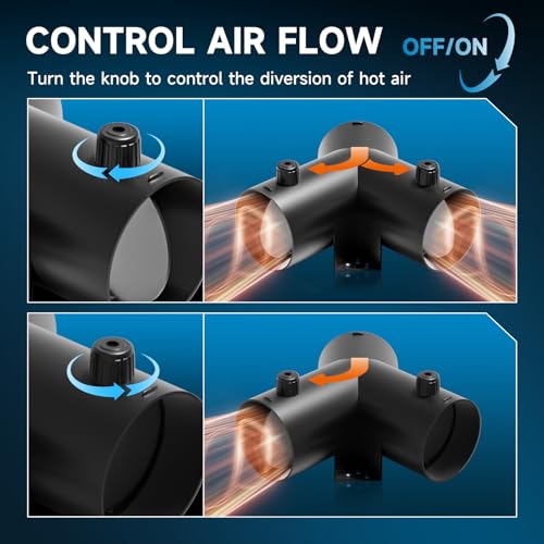 Hon&Guan 3 Inch Diesel Heater Hose Kit, Flexible Nylon Air Vent Set with Adjustable Y Splitter, Two 8FT Ducts, 3FT Outlet Pipe, Air Vents and Clamps for 5KW 8KW Heaters - Image 4