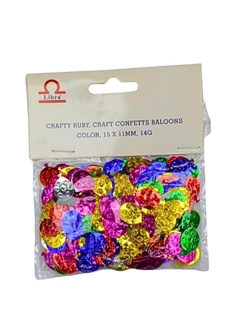 Libra بالونات كونفيتي كرافتى روبي لون 15 × 11 مم 14 جرام - Image 2