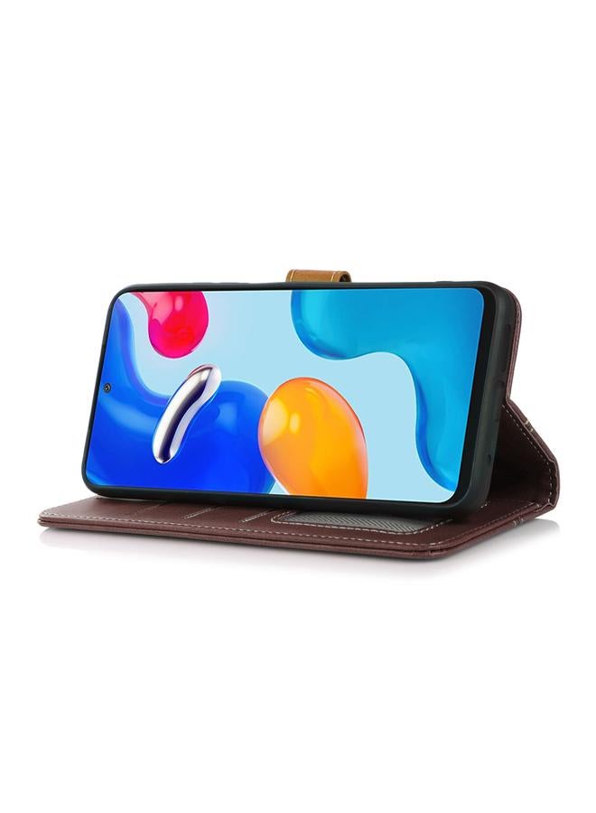 اس-توب جراب لهاتف OPPO Reno7 4G Global / F21 Pro جراب هاتف من الجلد بخيوط الخياطة من جلد العجل - Image 5