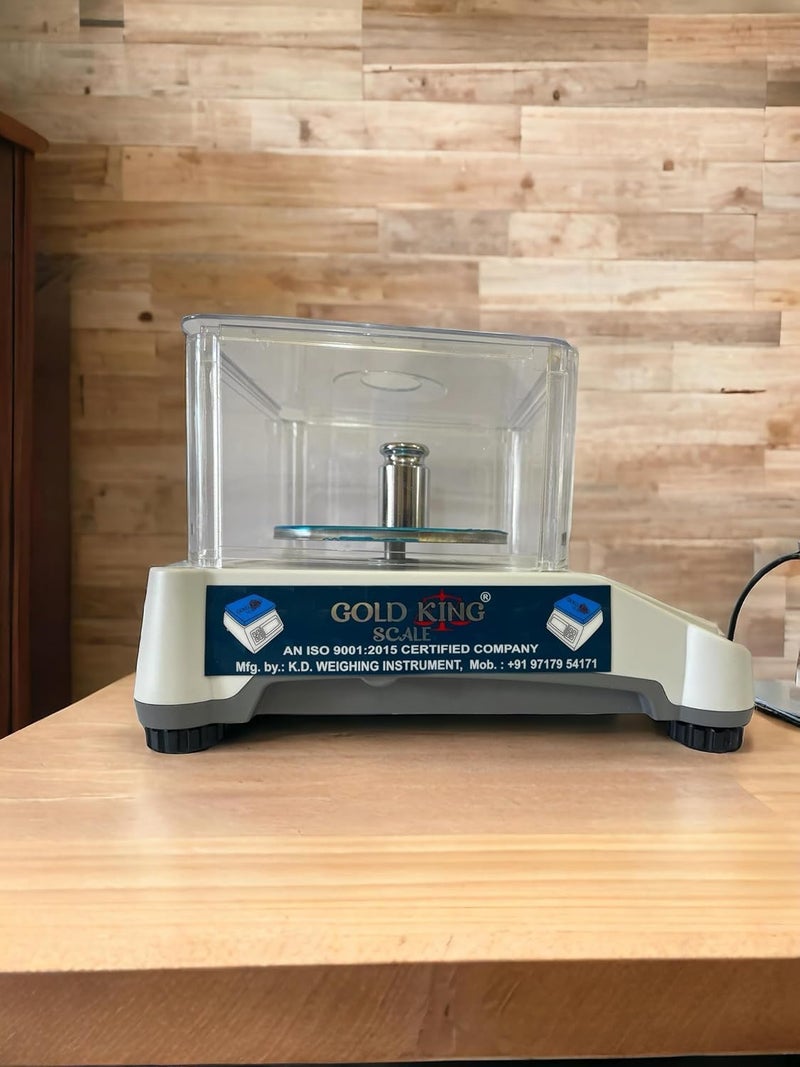 GOLD KING SCALE Gold King Digital Jewellery Scale with Wind Shield High Precision Weighing Scale for Gold Jewellery 200mg to 600g Compact Durable for Shop Use  - Image 3