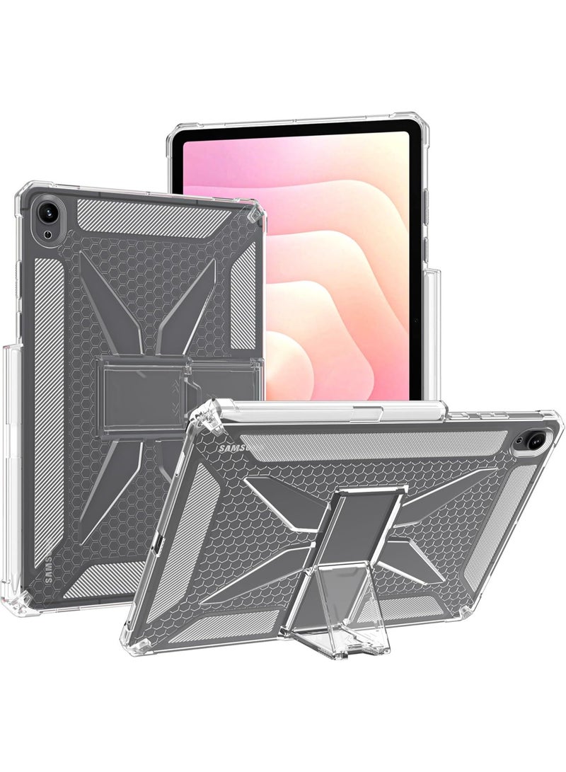 VKL حافظة شفافة لجهاز سامسونج جالاكسي تاب S11 بحجم 11 بوصة 2025 مع حامل قلم [حماية وسادة هوائية] غطاء مرن ناعم من TPU مقاوم للصدمات مع قاعدة - Image 1