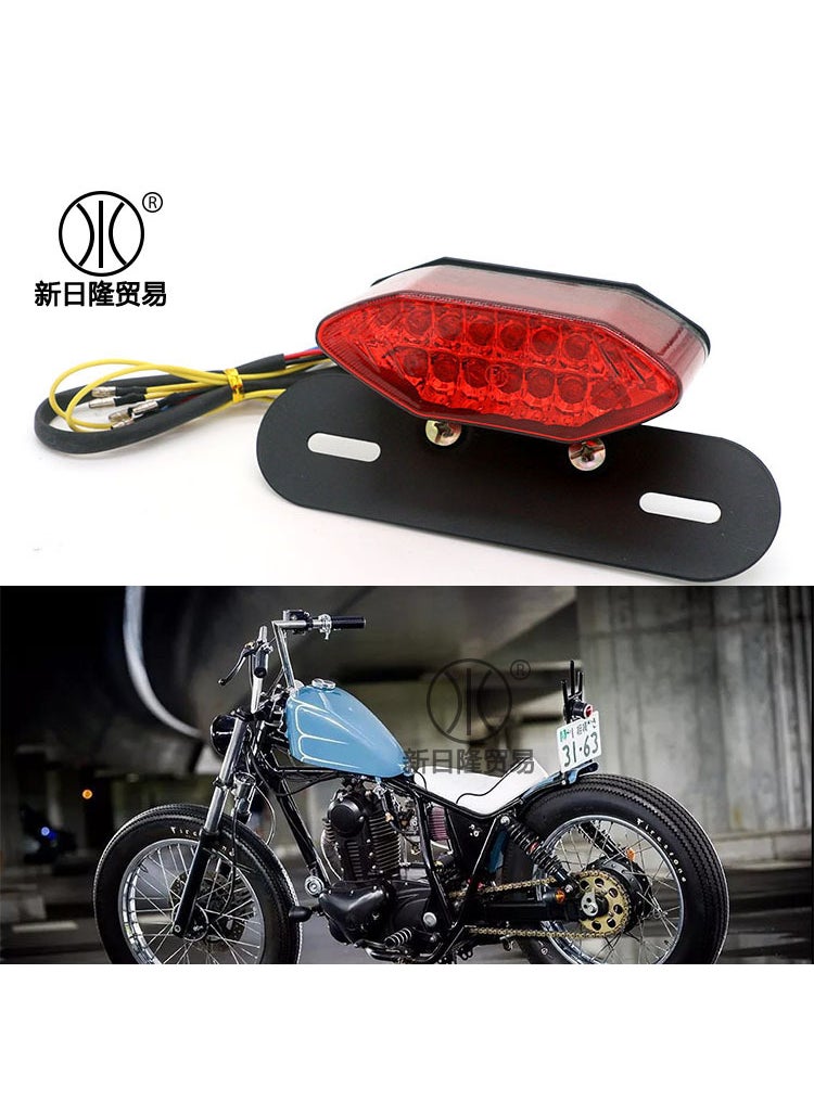 Generic - Motorcycle LED Tail Light Turn Signal Universal 12V red cover - Image 1