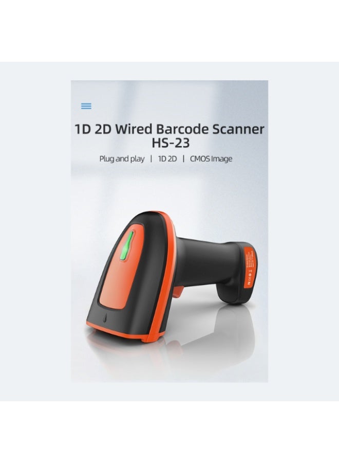 كالون قارئ باركود سلكي محمول ثنائي الأبعاد بتقنية Qr، ماسح باركود لإيصالات الدفع النقدي، جرد الشيك البنكي - Image 3