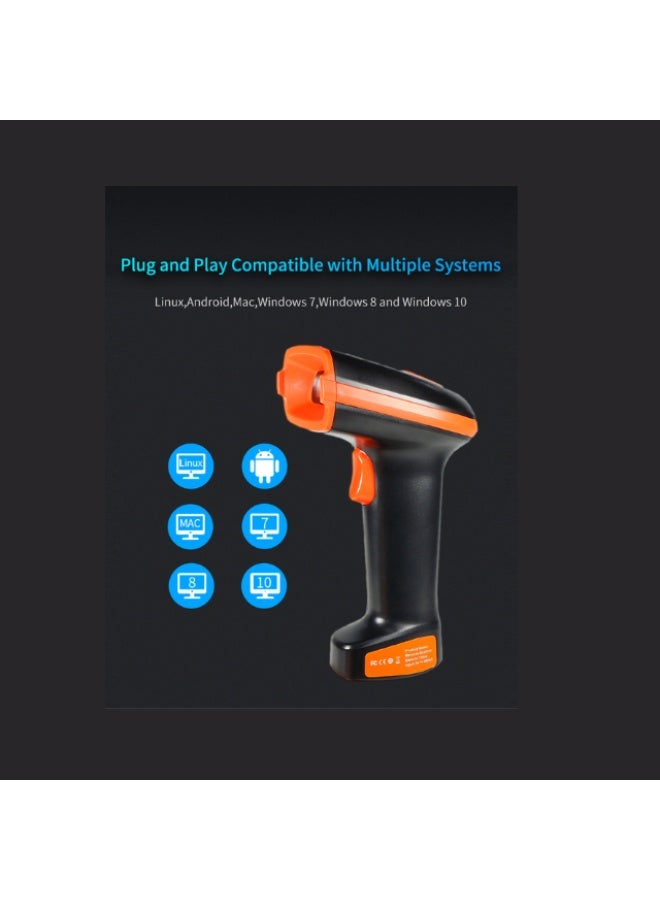 كالون قارئ باركود سلكي محمول ثنائي الأبعاد بتقنية Qr، ماسح باركود لإيصالات الدفع النقدي، جرد الشيك البنكي - Image 4