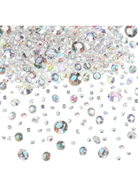 4000 Pieces Table Confetti 3 Sizes Wedding Crystals Acrylic Diamonds Rhinestones Vase Fillers For Birthday Baby Shower Party Tables Crystal Ab