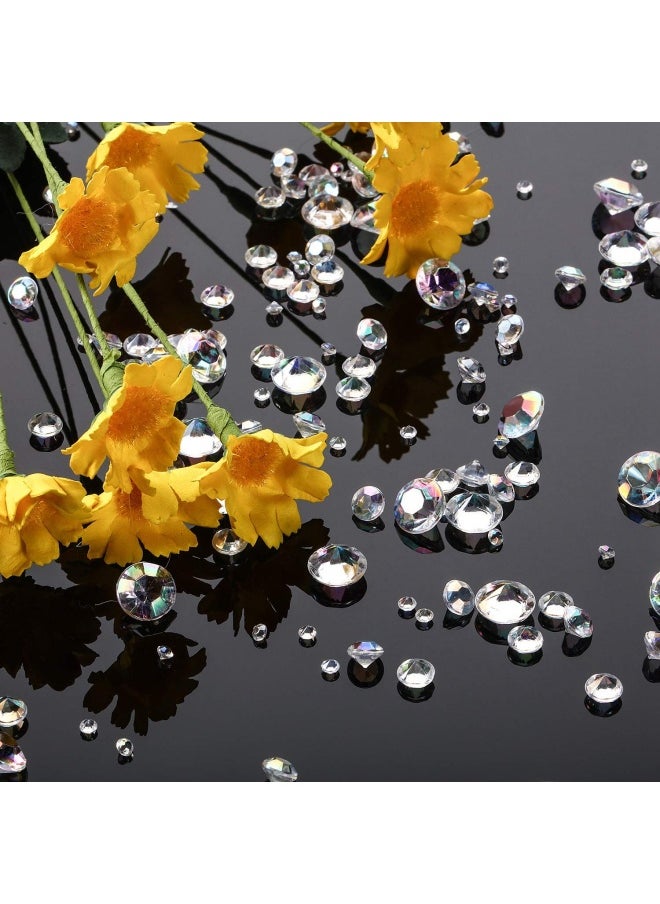 4000 Pieces Table Confetti 3 Sizes Wedding Crystals Acrylic Diamonds Rhinestones Vase Fillers For Birthday Baby Shower Party Tables Crystal Ab