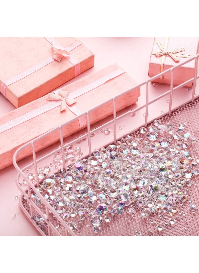 4000 Pieces Table Confetti 3 Sizes Wedding Crystals Acrylic Diamonds Rhinestones Vase Fillers For Birthday Baby Shower Party Tables Crystal Ab
