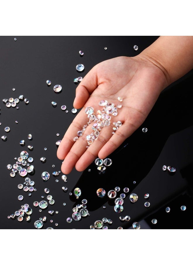 4000 Pieces Table Confetti 3 Sizes Wedding Crystals Acrylic Diamonds Rhinestones Vase Fillers For Birthday Baby Shower Party Tables Crystal Ab