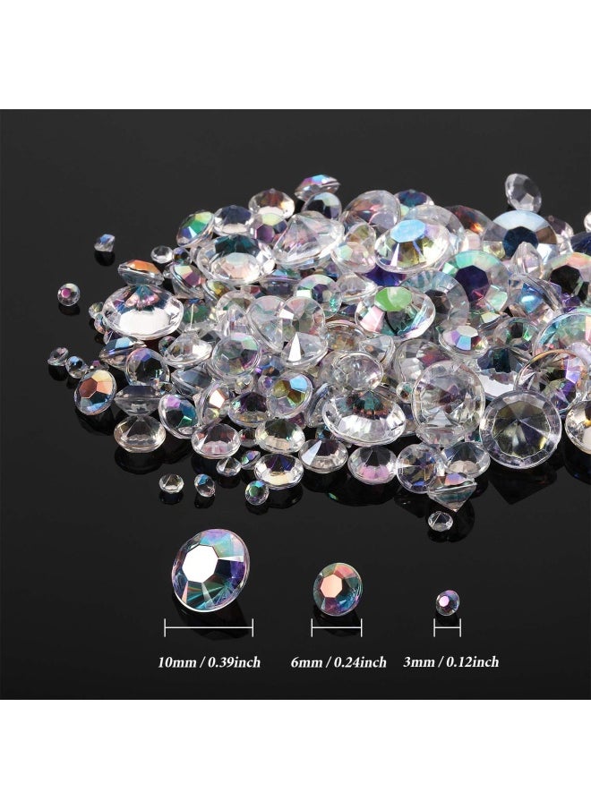 4000 Pieces Table Confetti 3 Sizes Wedding Crystals Acrylic Diamonds Rhinestones Vase Fillers For Birthday Baby Shower Party Tables Crystal Ab
