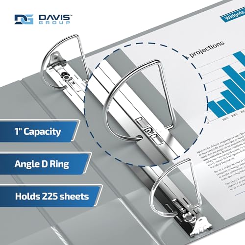 Davis Group Premium Economy 6-Pack 3-Ring Binders for School or Office, D-Ring Binders, 1 Inch, Gray - Image 2