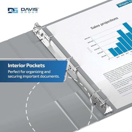 Davis Group Premium Economy 6-Pack 3-Ring Binders for School or Office, D-Ring Binders, 1 Inch, Gray - Image 5