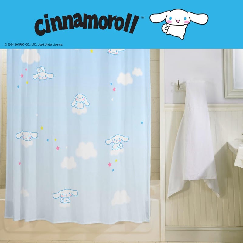 Franco Cinnamoroll 13 Piece Shower Curtain and Ring Set  (100% Officially Licensed Product) - Image 5