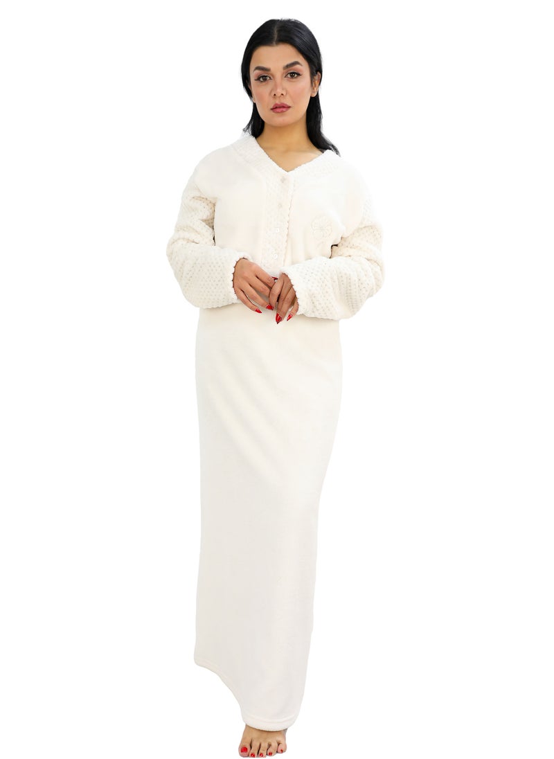 Women's winter nightgown made of soft fur with a simple and beautiful design. - pzsku/ZC9C1746D8A850D38869AZ/45/_/1732093582/28ca2fbe-8172-41df-b37d-90a6014be9d4