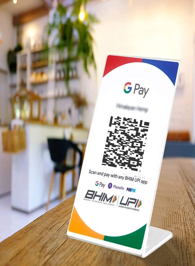 Shuban Acrylic QR Bar Code Display Stand, Paper Stand, Perfect for Restaurants, Promotions, Photo Frames for BHIM, PHONEPE, Google Pay Stand 4" X 6" (A6) (Pack Of 12) - Image 5