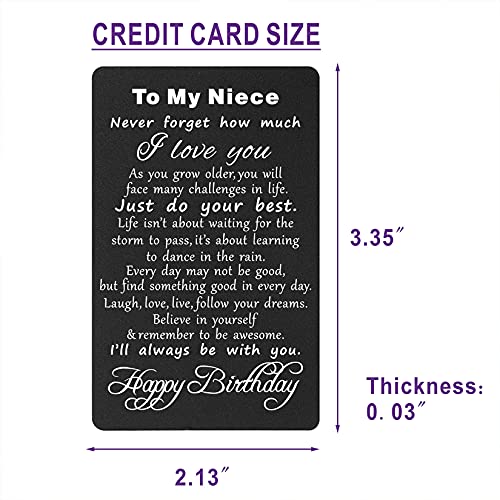TANWIH Niece Birthday Card, Happy Birthday Niece, Inspirational Engraved Birthday Greeting Card for Niece - Image 4