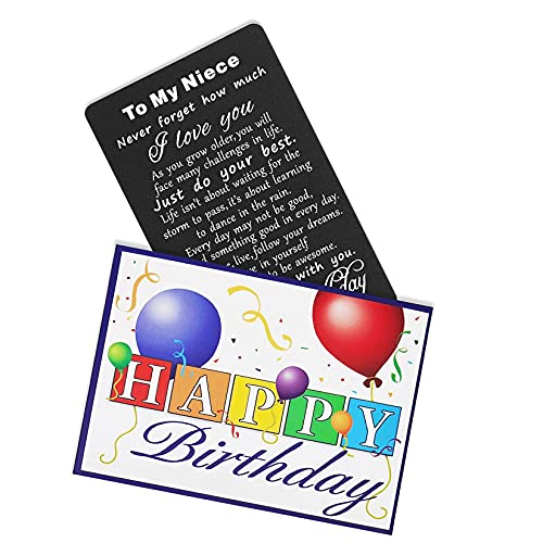 TANWIH Niece Birthday Card, Happy Birthday Niece, Inspirational Engraved Birthday Greeting Card for Niece - Image 3