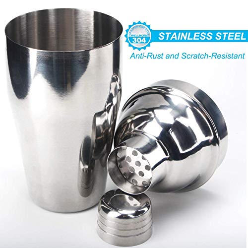 Okayji Stainless Steel Barware Cocktail Shaker Set Bartender Kit Home Bar Tool with Stand, 13- Pieces - Image 2