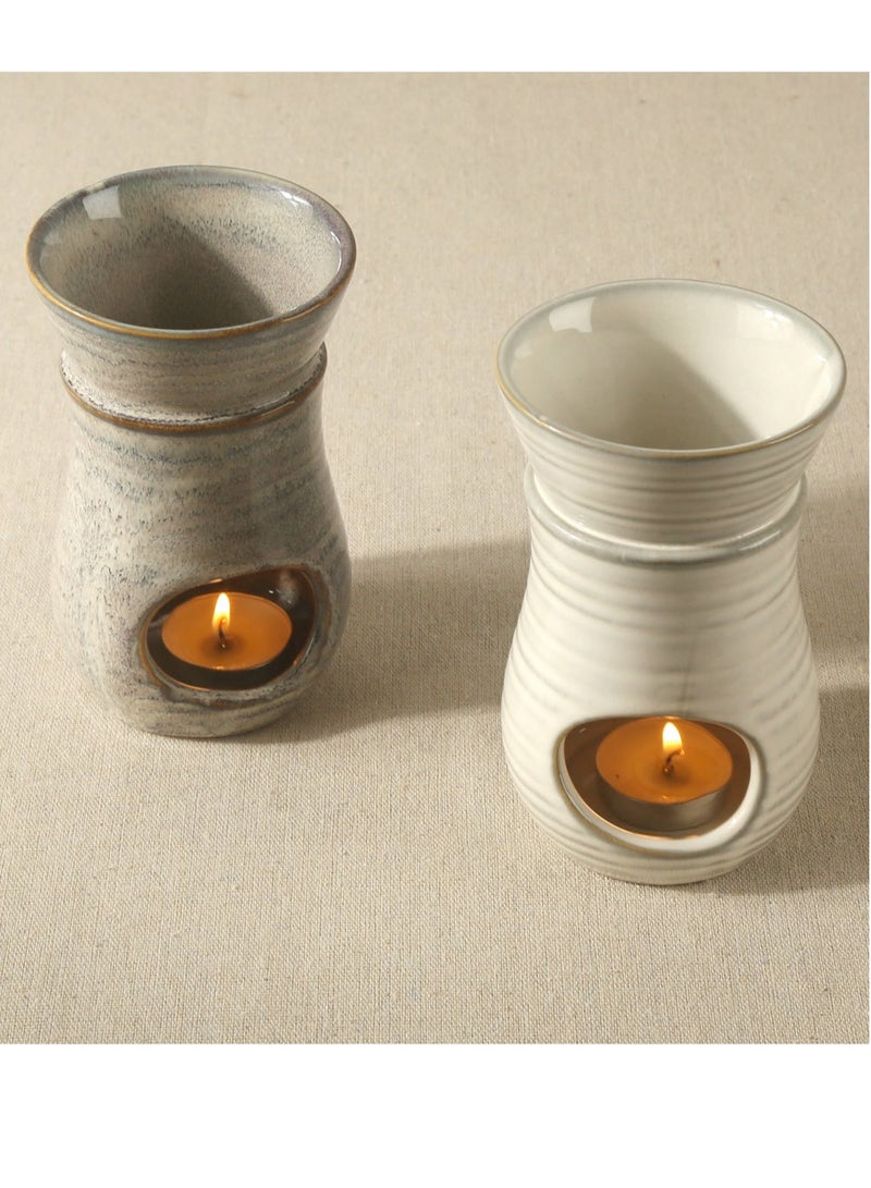 White Ceramic Kiln-Transformation Aroma Diffuser – 120ml Deep-Well Essential Oil Burner for Home, SPA, and Meditation (13.5cm Elegant Design) - Image 4