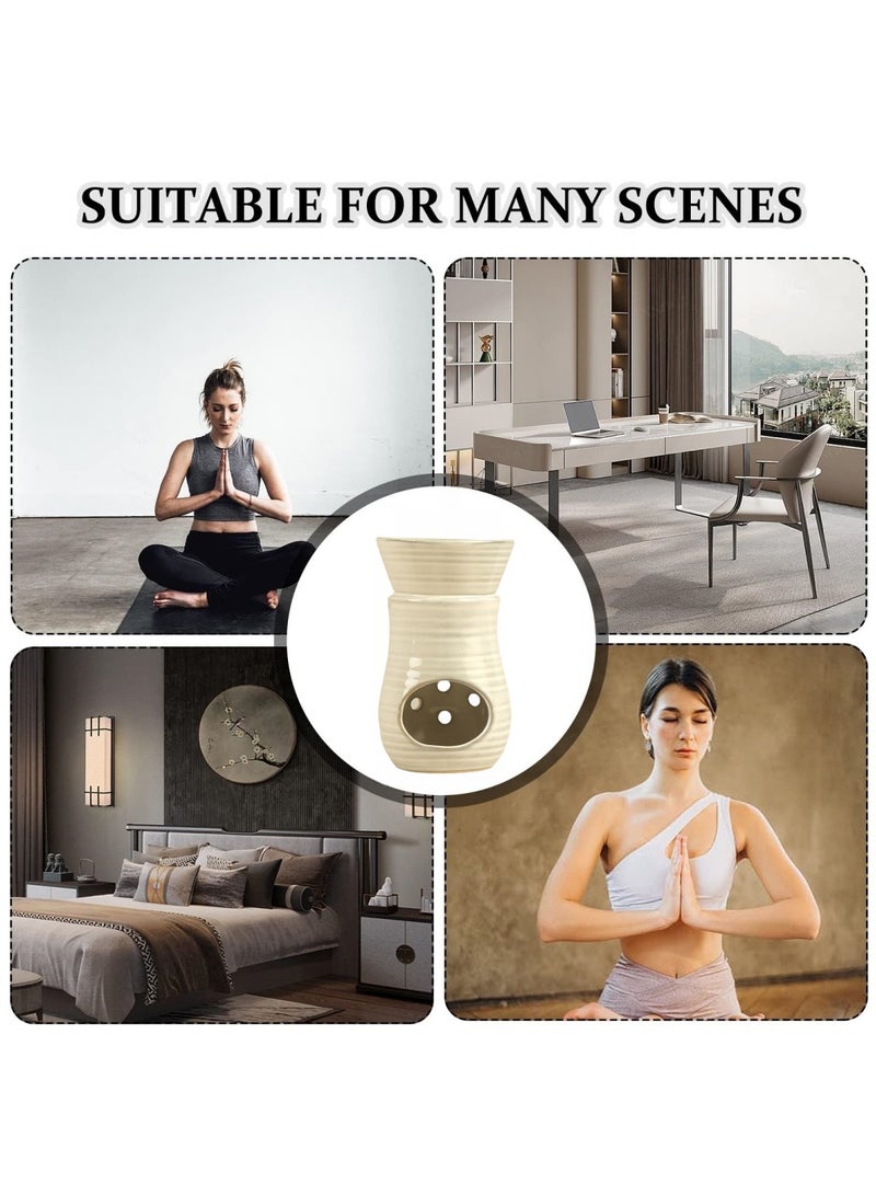 White Ceramic Kiln-Transformation Aroma Diffuser – 120ml Deep-Well Essential Oil Burner for Home, SPA, and Meditation (13.5cm Elegant Design) - Image 5