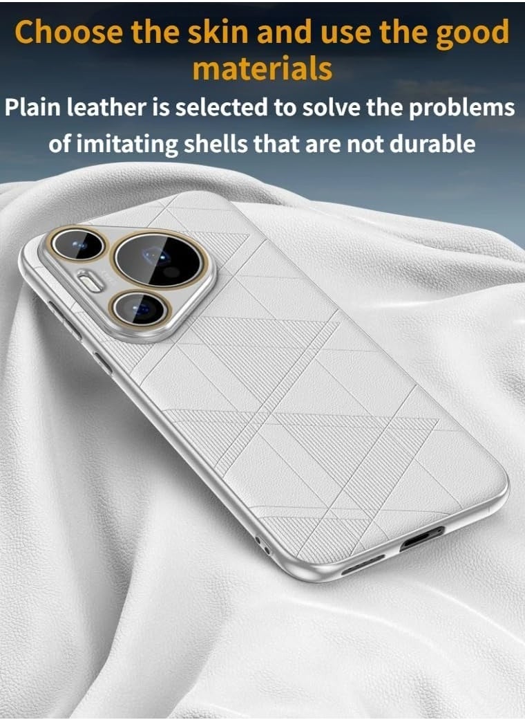 general Case Compatible with Huawei Pura 70 Pro Case Luxurious Leather Textile Pattern PC Back Cover for Huawei Pura 70 Pro 5G Shockproof Bumper - Image 2