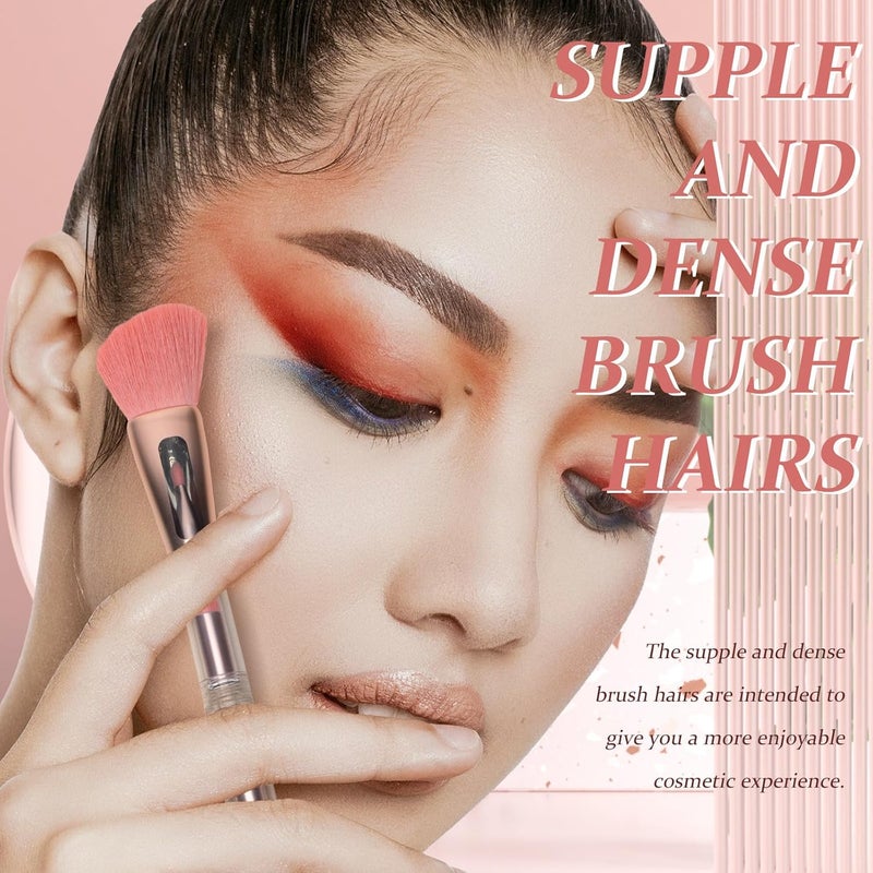 Multipurpose Makeup Brush Handheld Cosmetic Tool with Handle One Angled Blush Shadow Eyeshadow Lip Brush for Delicate Face Makeup Suitable for Beginners and Daily Use - Image 3