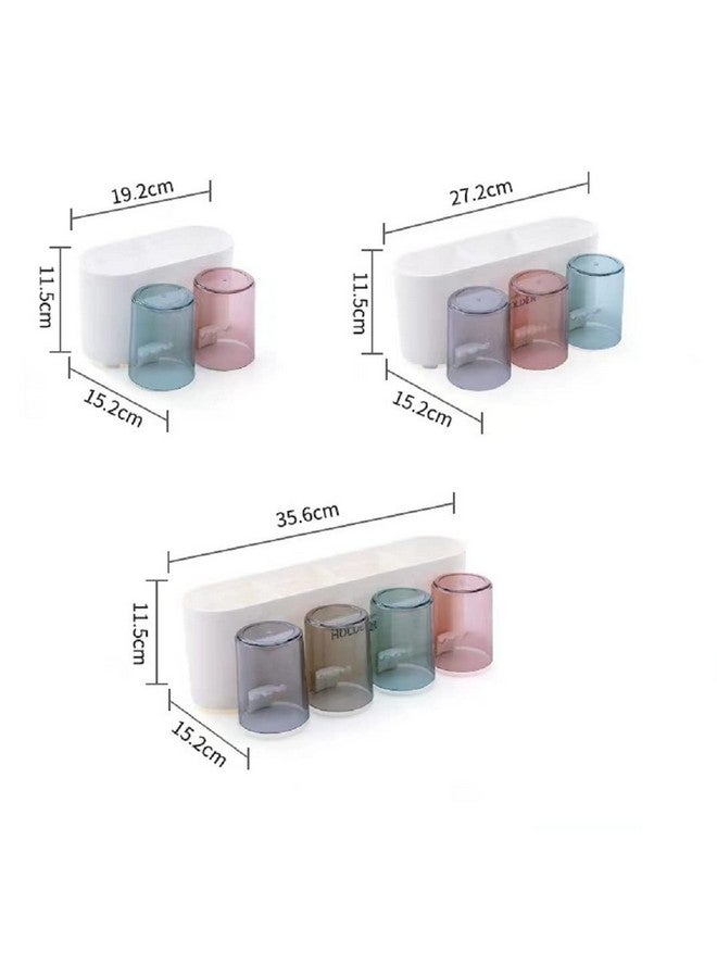 Srxes Plastic Toothbrush Holder Wall Mounted, Tooth Brushes Holder, Toothbrush Holders For Bathroom, Brush Holder For Bathroom Wall Mounted (4 Cup, White) - Image 2