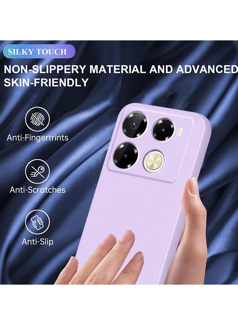 كولور فانس لهاتف Infinix Note 40 Pro/Pro+ 5G، غطاء حماية من السيليكون السائل النحيف باللون الأرجواني - Image 4