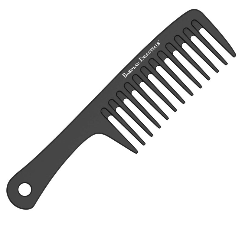 Bardeau Essentials Extra Large Shower Comb with Handle Wide Tooth Big Paddle Comb for Men Women Ideal for All Hair Types Black