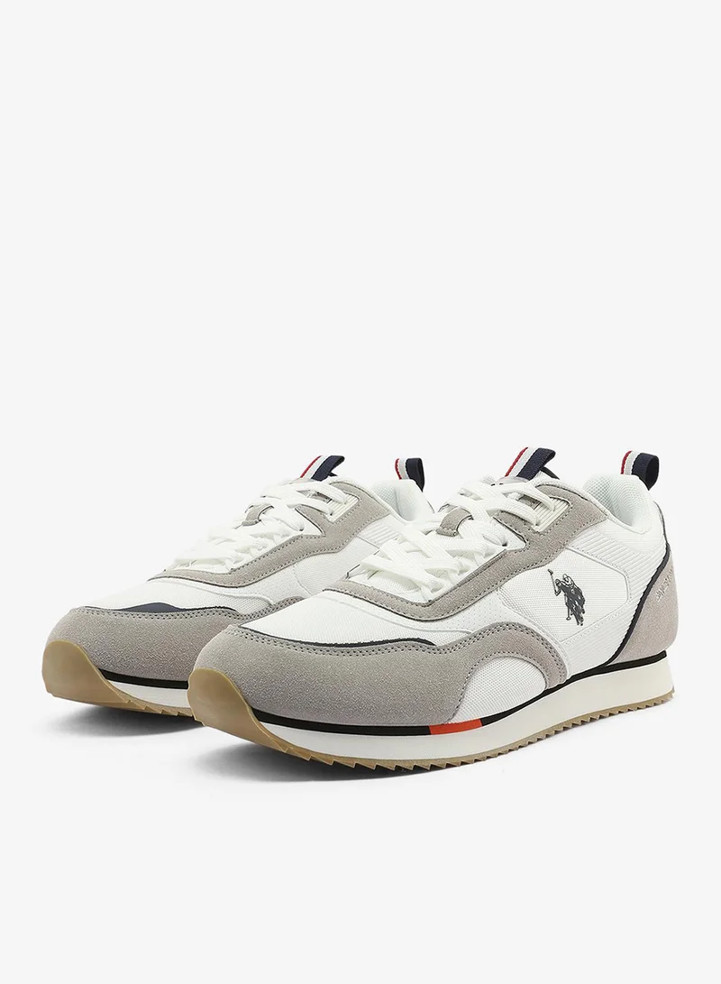 U.S. Polo Assn. white Men's White with Grey Sneakers - Lightweight, Breathable and Comfortable Shoes for Men | Best Price UAE