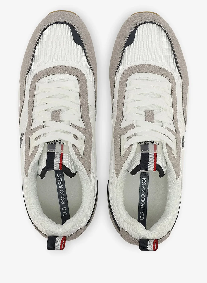 U.S. Polo Assn. white Men's White with Grey Sneakers - Lightweight, Breathable and Comfortable Shoes for Men | Best Price UAE