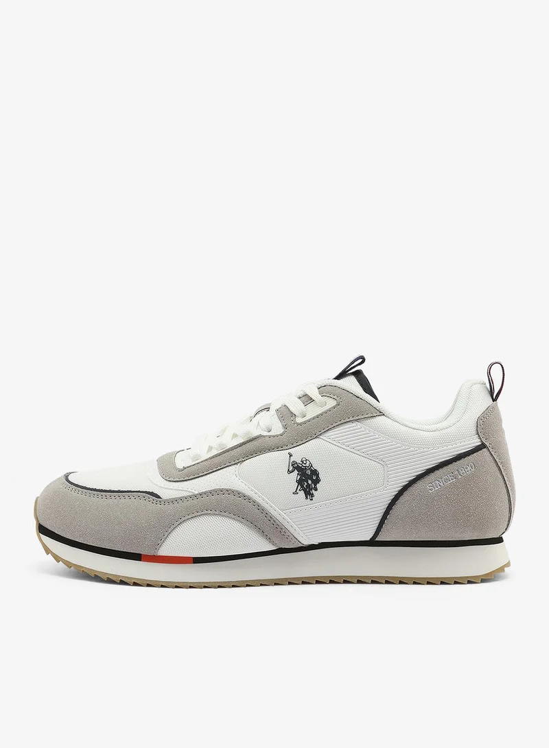 U.S. Polo Assn. white Men's White with Grey Sneakers - Lightweight, Breathable and Comfortable Shoes for Men | Best Price UAE
