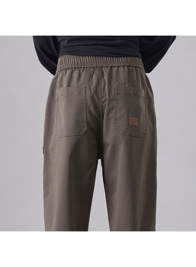 Dingfengbaoluo Men's Straight-leg Pants Autumn Winter Loose Comfortable Solid Color Casual Sports Trousers Xyy29jr Coffee M - Image 4