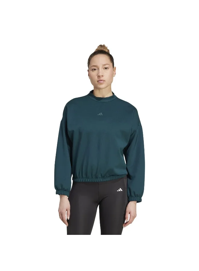 Adidas Adidas Motion Es Cover Green Sweatshirt (Long Sleeve) Sweatshirts For Women