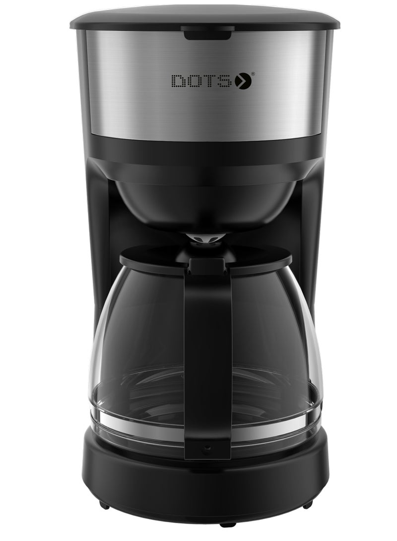 دوتس ماكينة تحضير قهوة كهربائية 750 واط، سعة 1.25 لتر، إبريق زجاجي مقاوم للحرارة، فلتر نايلون قابل للإزالة