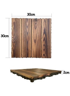 HOME TASTE Hometaste Wooden Decking Tiles Hardwood Wood Flooring Deck Patio Outdoor Garden Floor Interlocking Balcony Roof Terrace Office Tile Waterproof Balcony Flooring  - Image 2