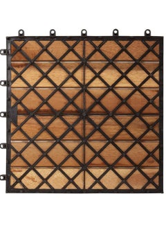 HOME TASTE Hometaste Wooden Decking Tiles Hardwood Wood Flooring Deck Patio Outdoor Garden Floor Interlocking Balcony Roof Terrace Office Tile Waterproof Balcony Flooring  - Image 3