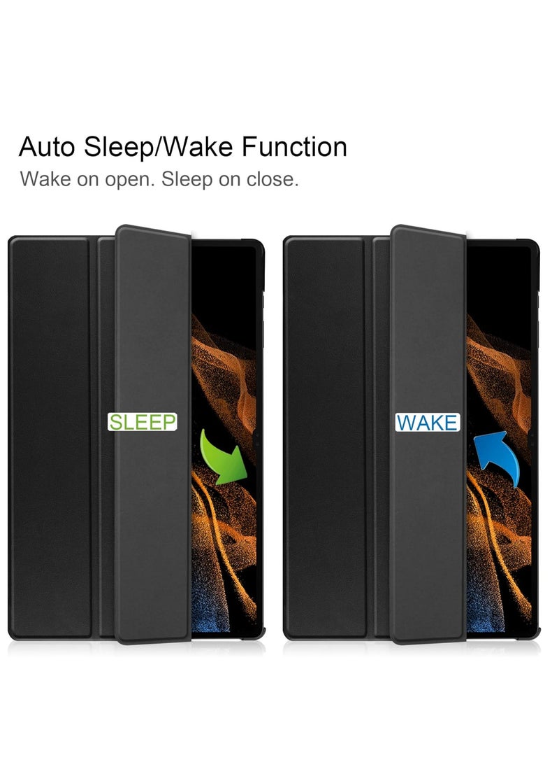 Generic Compatible with Samsung Galaxy Tab S10 Ultra 14.6 inch Released 2024 Shockproof Tablet Cover With Auto Wake Sleep Funda For Galaxy Tab S10 Ultra (Black)  - Image 2
