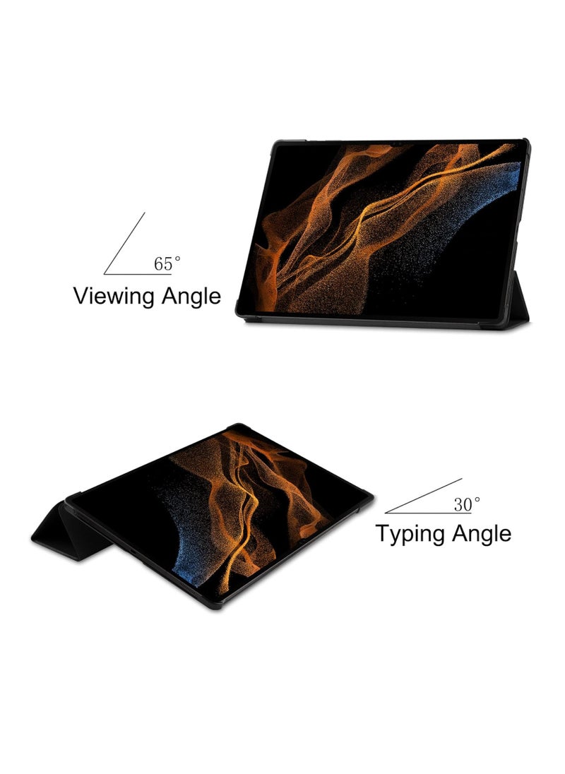 Generic Compatible with Samsung Galaxy Tab S10 Ultra 14.6 inch Released 2024 Shockproof Tablet Cover With Auto Wake Sleep Funda For Galaxy Tab S10 Ultra (Black)  - Image 3