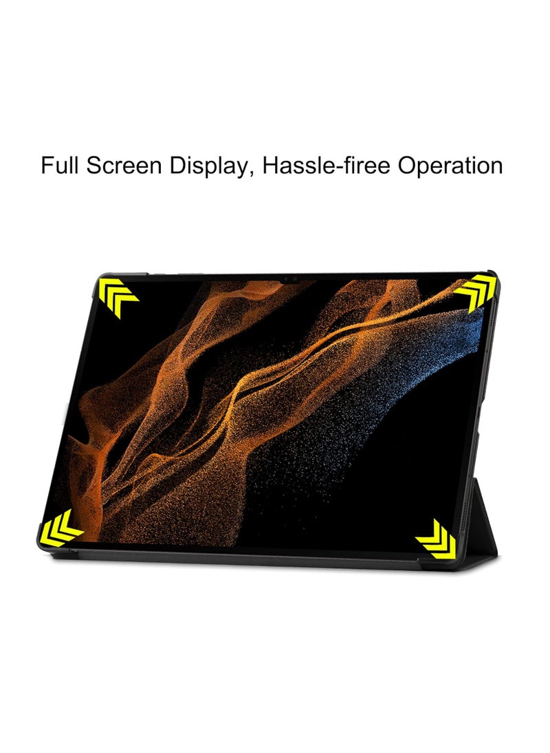 Generic Compatible with Samsung Galaxy Tab S10 Ultra 14.6 inch Released 2024 Shockproof Tablet Cover With Auto Wake Sleep Funda For Galaxy Tab S10 Ultra (Black)  - Image 4