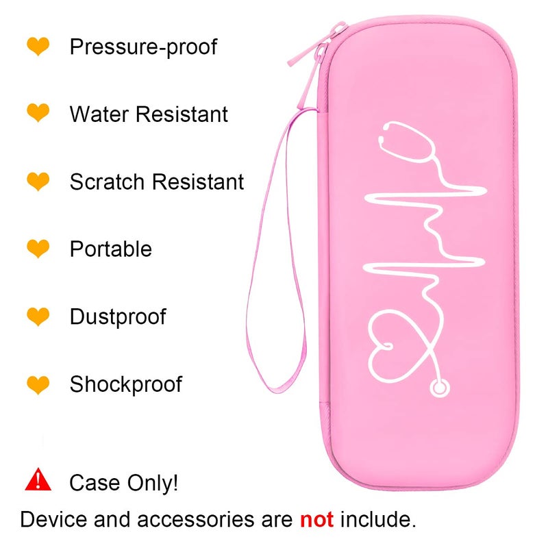 BOVKE Travel Carrying Case Compatible With 3M Littmann Classic III, Lightweight II S.E, MDF Acoustica Deluxe Stethoscope, Extra Room for Medical Scissors EMT Trauma Shears and LED Penlight, Pearl Pink - Image 3