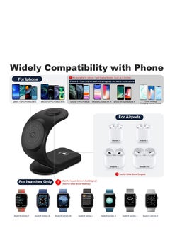 Y&D 3 in 1 Magnetic Wireless Charger 15W Fast Charging Station for iPhone 13/ pro/ pro-Max/ 12/ 12 Pro Max Support iWatch AirPods Bonus 18W QC 3.0 Adaptor and Magetic Metal Ring (Black)  - Image 2