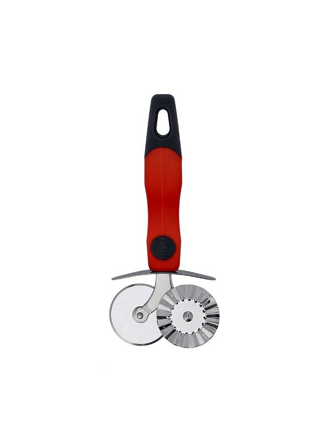 DELCASA Stainless Steel Double Side Pizza Cutter DC1926  PP Handle  - Image 1