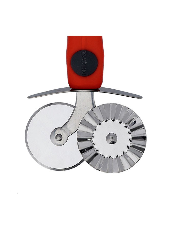 DELCASA Stainless Steel Double Side Pizza Cutter DC1926  PP Handle  - Image 4