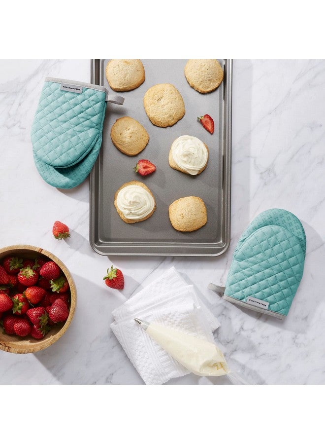 KitchenAid Asteroid Mini Oven Mitt, 5.5"x8", Aqua 2 Count - Image 2