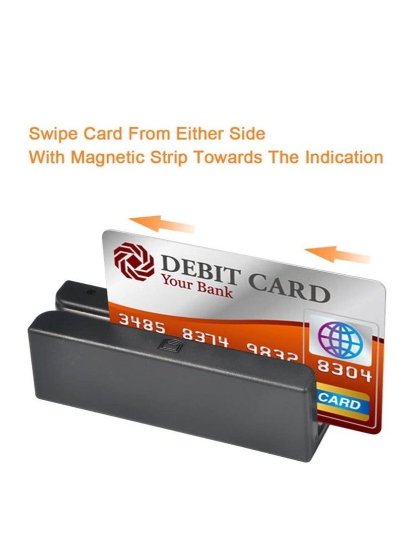 Credit Card Reader, Magnetic Strip Card Reader Msr100D Usb  Tracks Pos Credit Card System Cashier Mini Mag Speed Reader Swiper, Practical Credit Card Reader - Image 2