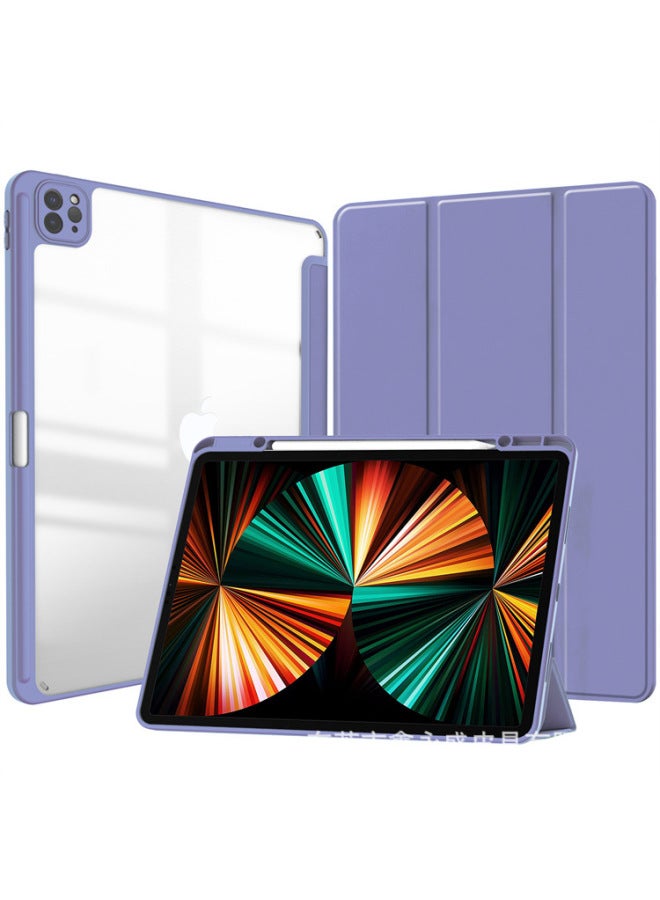 Acrylic Trifold Pencil Slot Leather Case For IPad Pro12.9 Air5 10.9 Protective Case-color:lavender Purple-Applicable Models:iPad 10.2inch 7/8/9th - Image 1