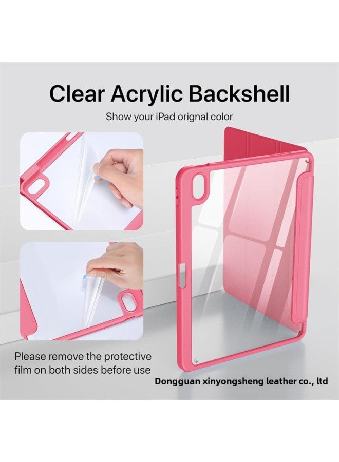 Acrylic Trifold Pencil Slot Leather Case For IPad Pro12.9 Air5 10.9 Protective Case-color:lavender Purple-Applicable Models:iPad 10.2inch 7/8/9th - Image 4