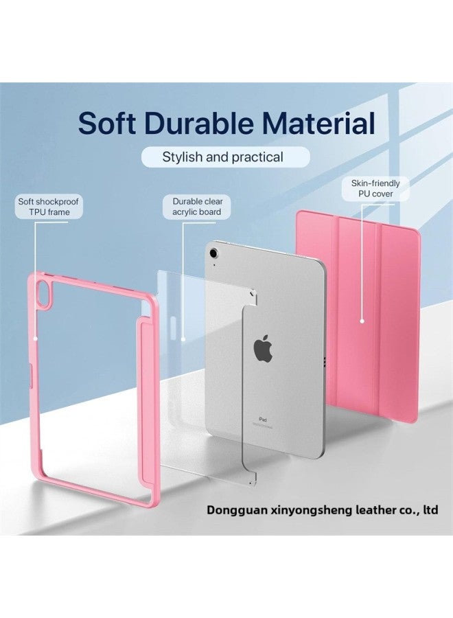 Acrylic Trifold Pencil Slot Leather Case For IPad Pro12.9 Air5 10.9 Protective Case-color:lavender Purple-Applicable Models:iPad 10.2inch 7/8/9th - Image 3