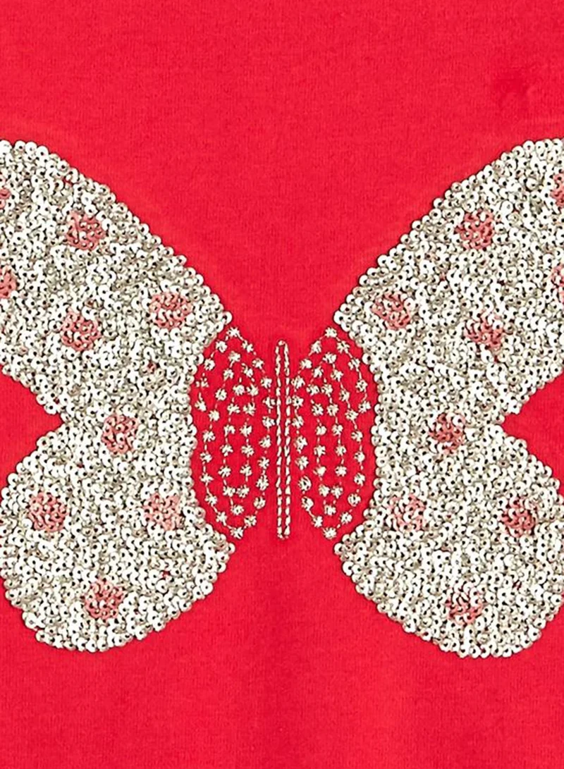 Okaidi Obaibi Kids Butterfly Sequin T-Shirt
