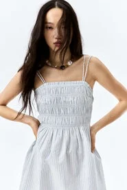 اتش اند ام Smocked-bodice cotton dress